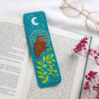 Owl felt bookmark stitched from wool and viscose felt