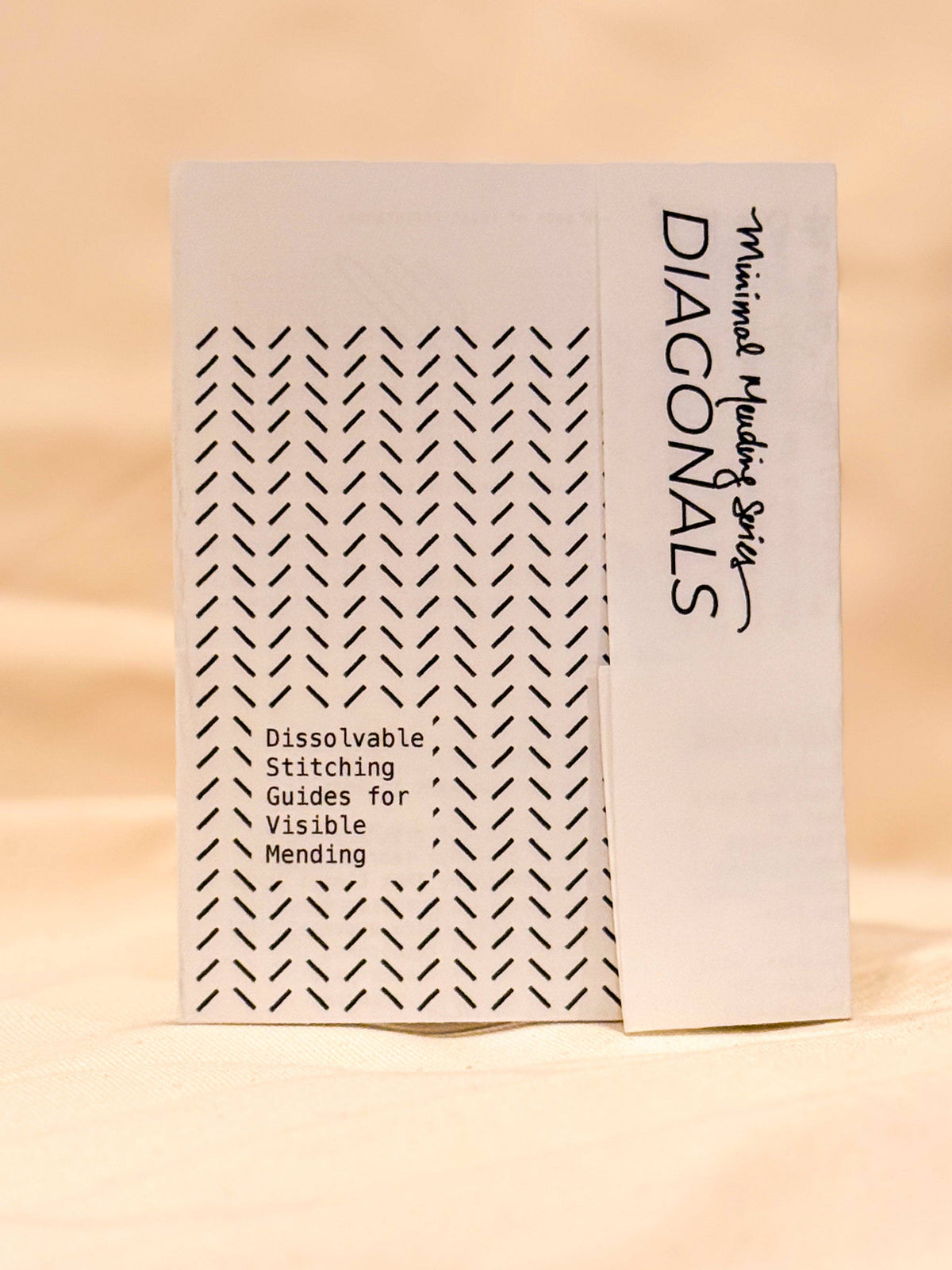 Diagonals visible mending transfer pack by Approved Textiles, four wash-away diagonal line designs