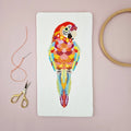 Mandala Parrot cross stitch chart by Meloca Designs in bright tropical colors