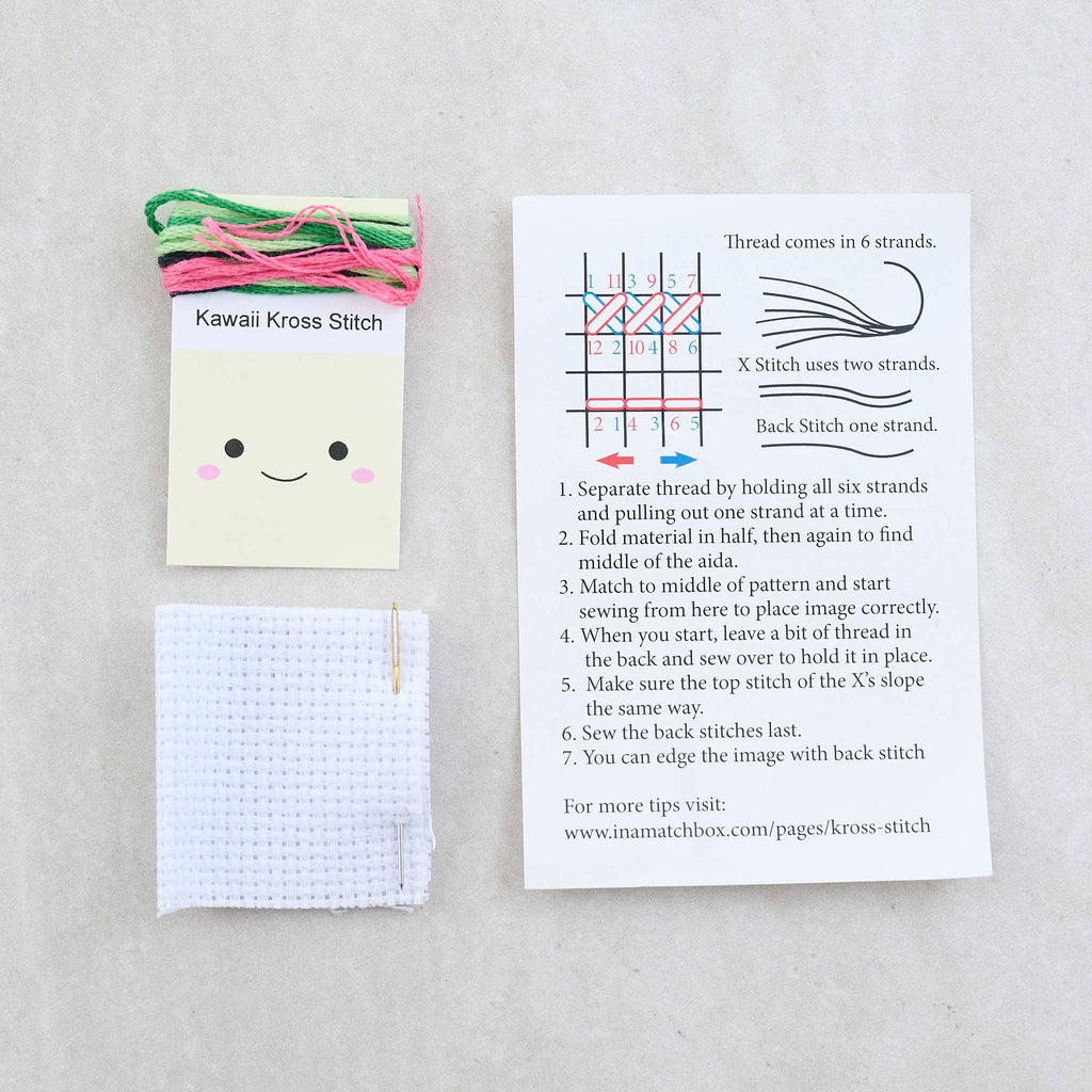 Finished Kawaii cactus cross stitch piece