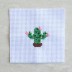Kawaii Cactus cross stitch kit matchbox packaging