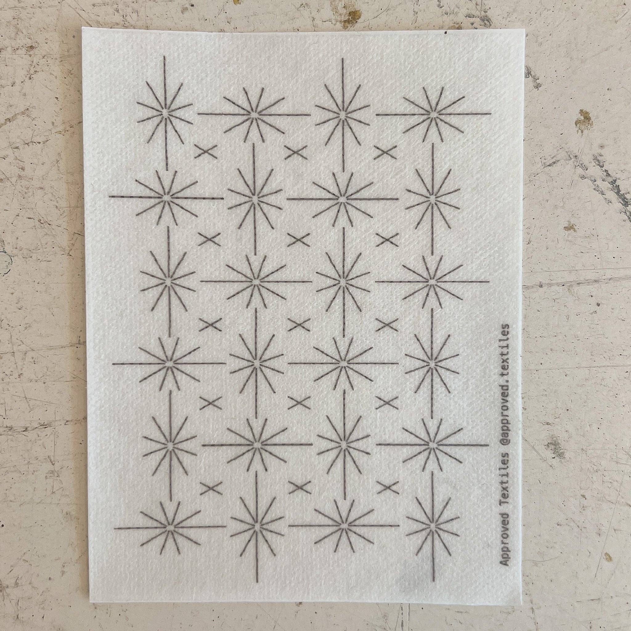 Stars stick and stitch embroidery transfers with star motifs for visible mending