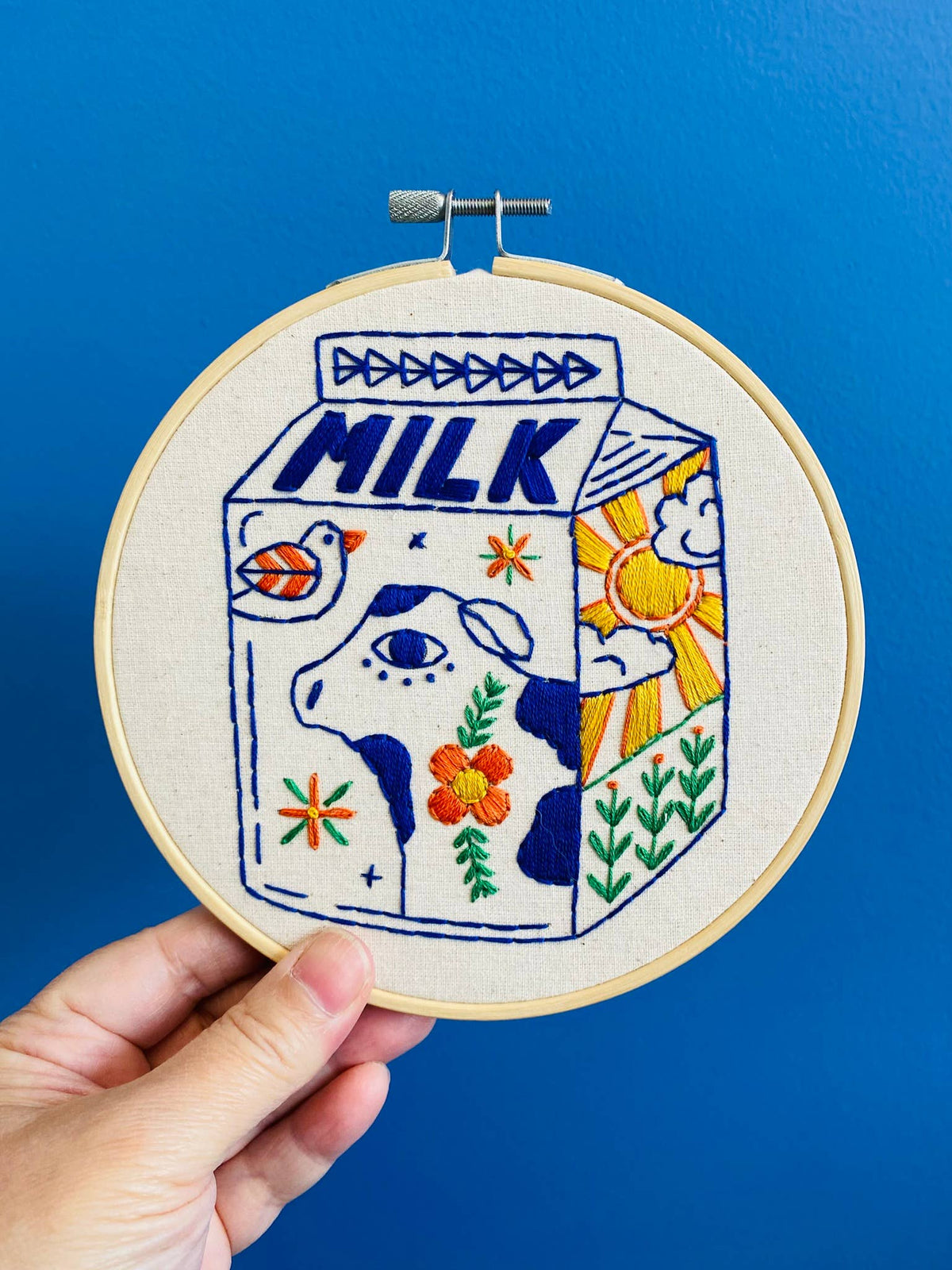 Milk complete embroidery kit from The Stitch