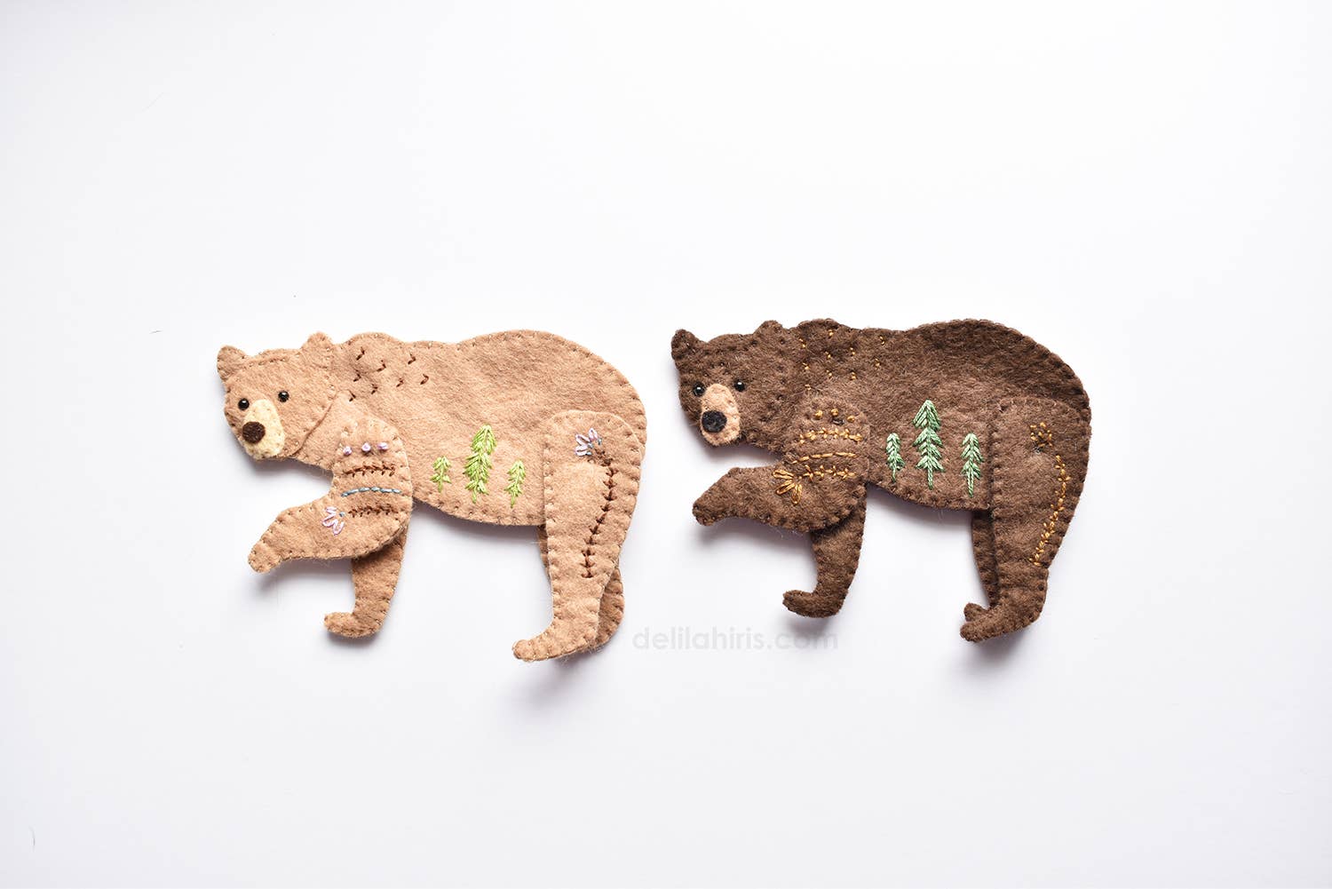 Felt Bear Ornament Sewing Pattern by DelilahIris