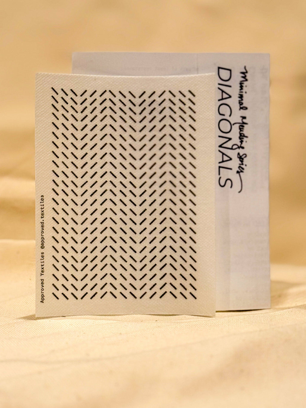 Diagonals stick and stitch embroidery transfers with off-kilter geometric lines