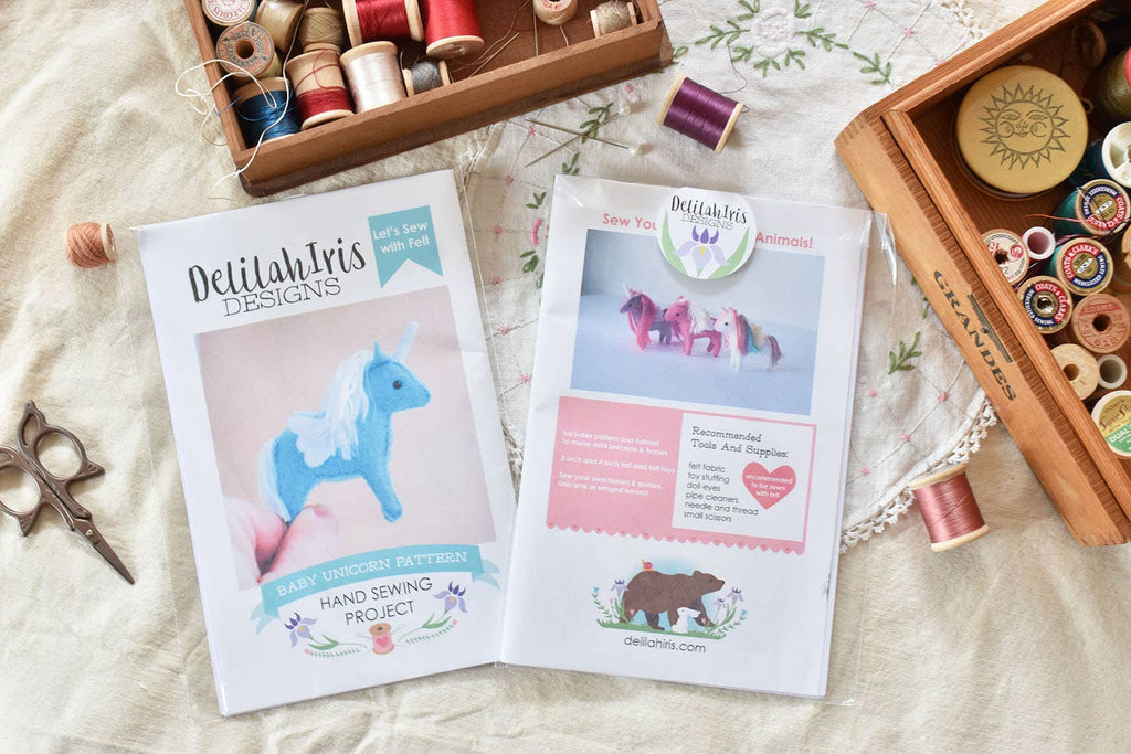 Tiny Felt Unicorn Sewing Pattern by DelilahIris
