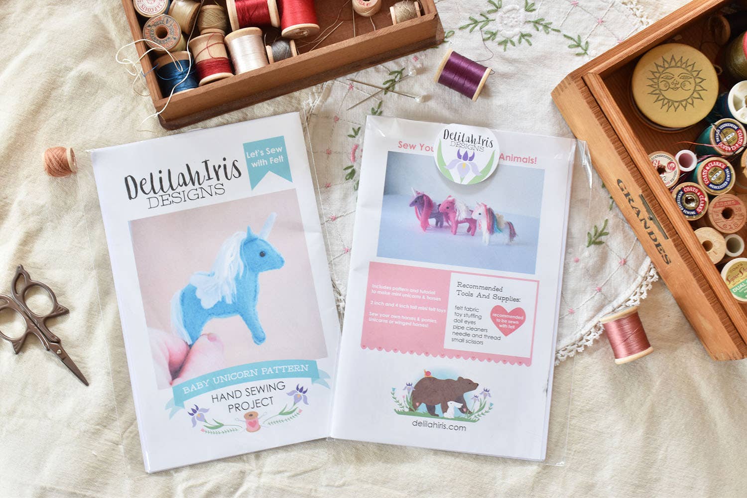 Tiny Felt Unicorn Sewing Pattern by DelilahIris