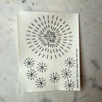 Hanabi fire flower mending patterns for hand stitched repair on denim and jackets