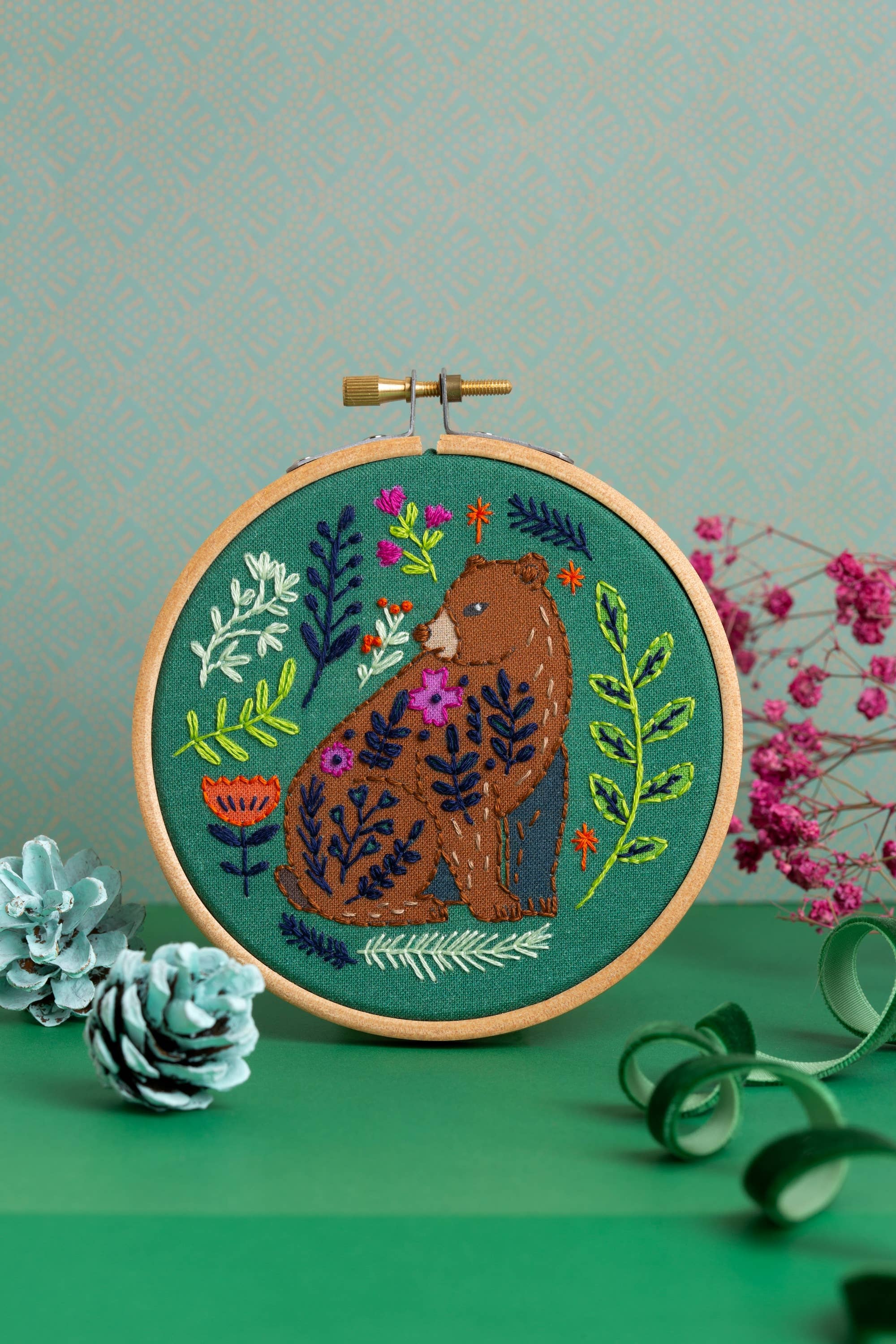 Folk Bear Mini Embroidery Kit by Hawthorn Handmade