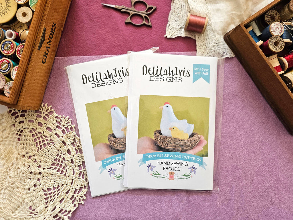 Felt Chicken Sewing Pattern by DelilahIris
