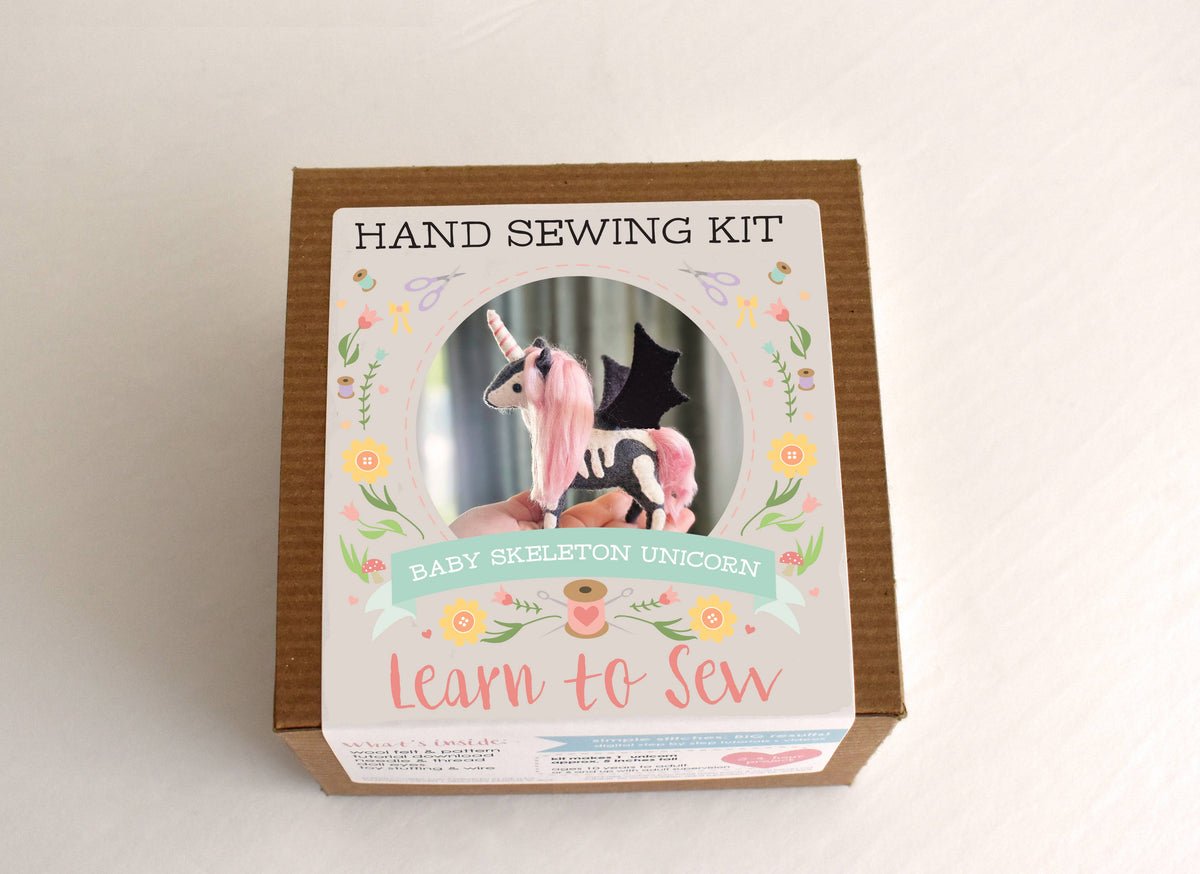 Baby Skeleton Unicorn Felt Sewing Kit by DelilahIris