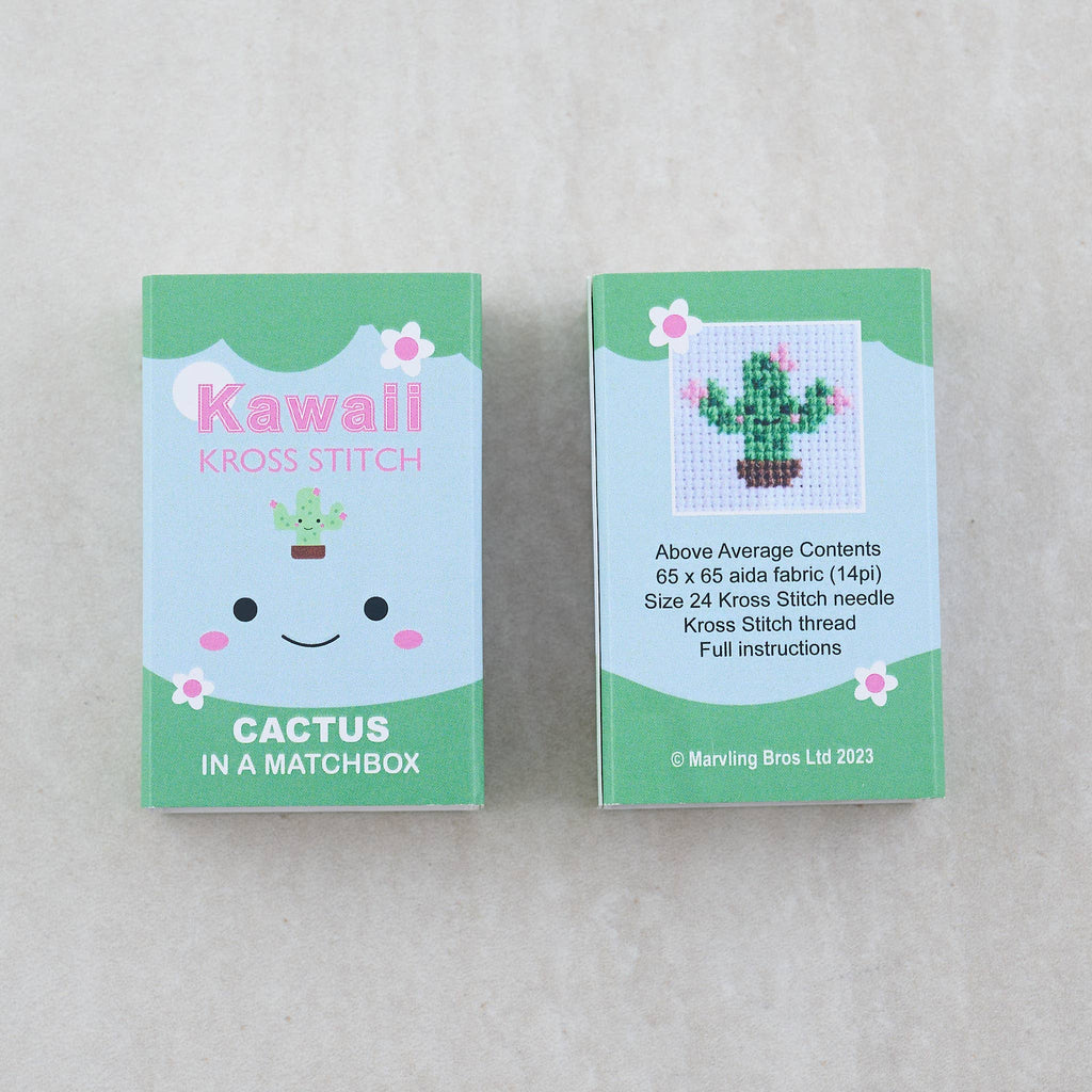 Kawaii Cactus mini cross stitch kit from The Stitch