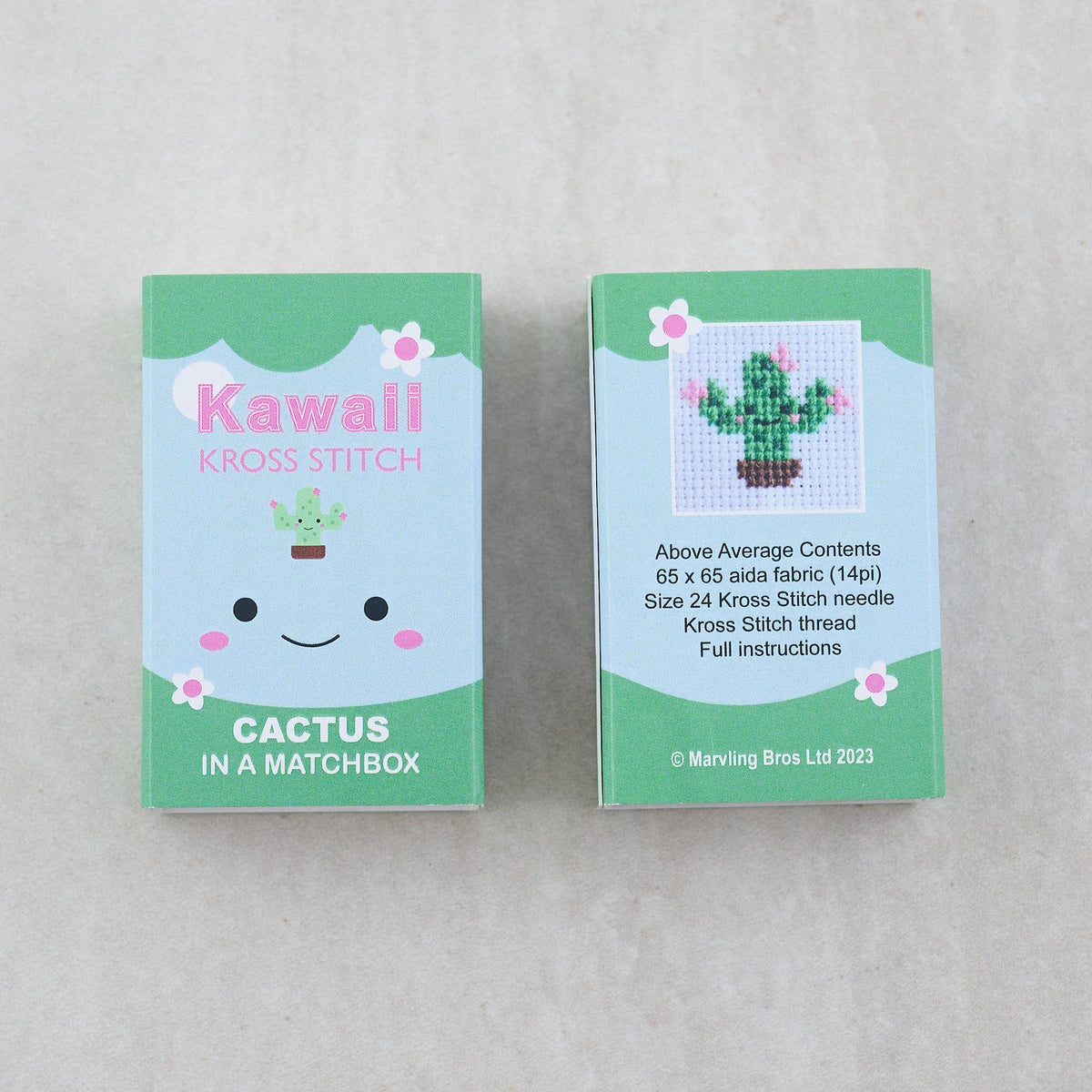 Kawaii Cactus mini cross stitch kit from The Stitch