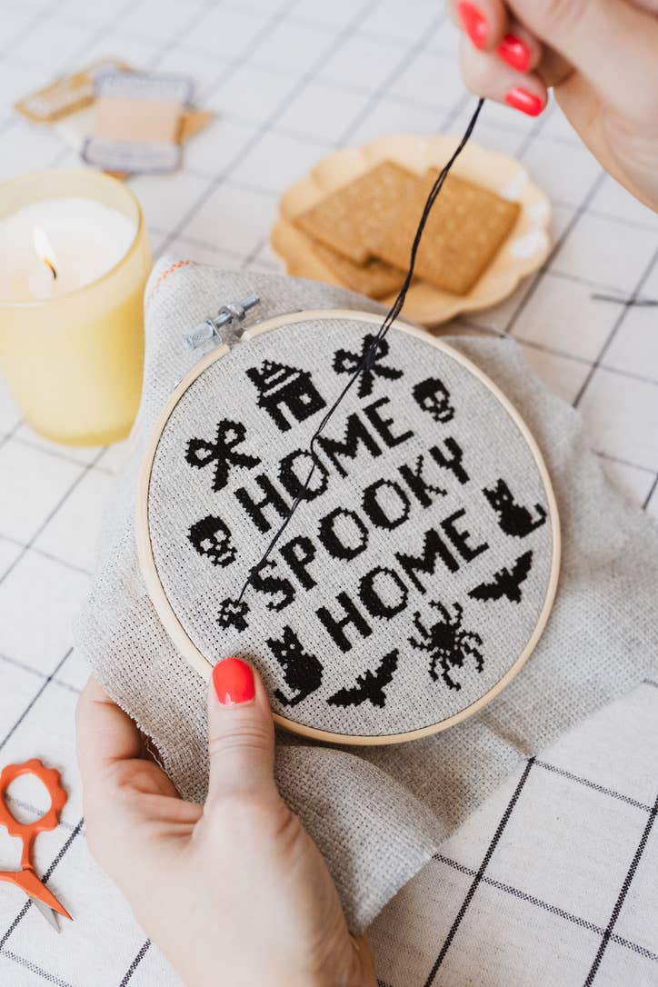 Home Spooky Home Cross Stitch Kit by Cotton Clara