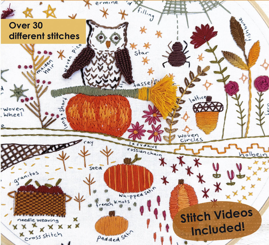 Fall-oween Embroidery Sampler by Jennifer Heynen