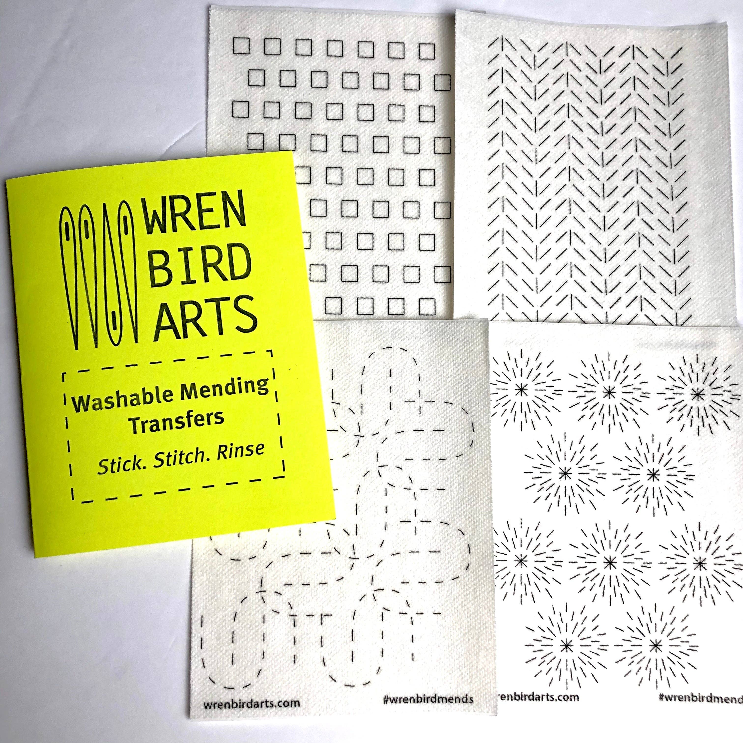 Set #3 Yellow washable mending transfers by Wrenbird Arts