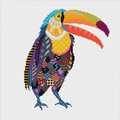 Mandala Toucan cross stitch chart by Meloca Designs, a tropical toucan with an oversized beak