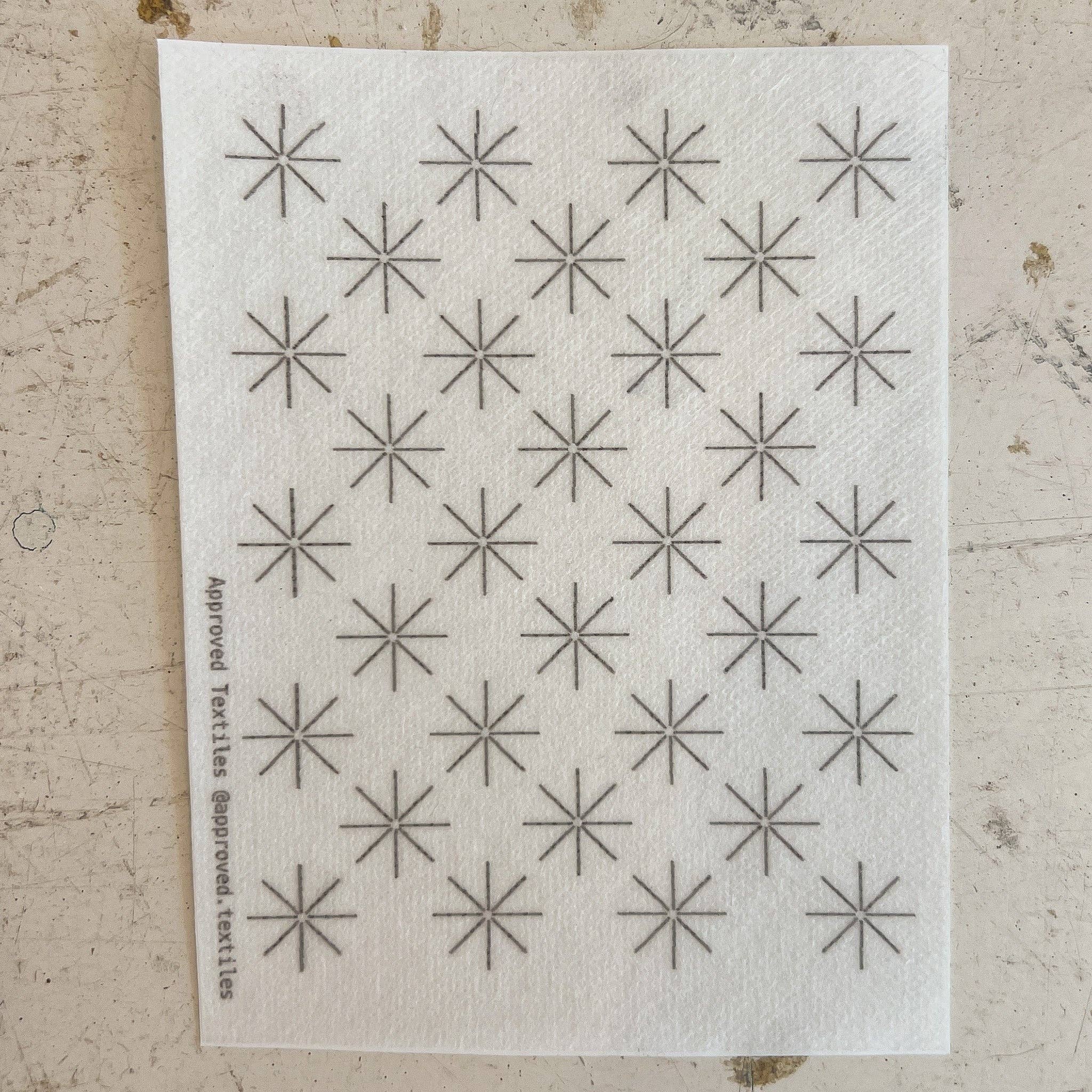 Stars three design transfer set for hand stitched textile repair by Approved Textiles