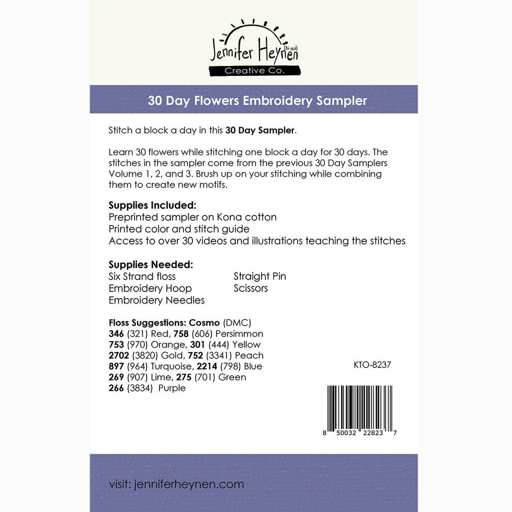Flowers 30 Day Sampler by Jennifer Heynen
