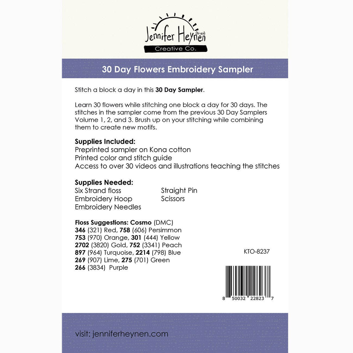 Flowers 30 Day Sampler by Jennifer Heynen