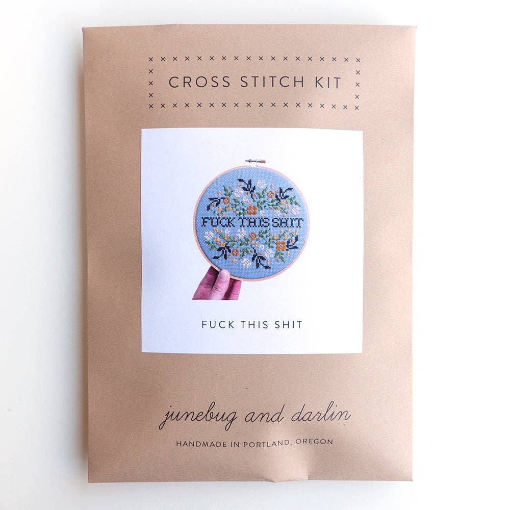 Fuck This Shit cross stitch kit by Junebug and Darlin, view 3