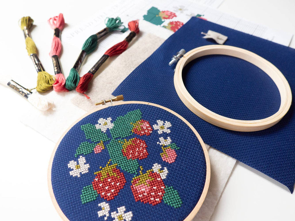 Spread Like Strawberries cross stitch kit by Junebug and Darlin, view 3