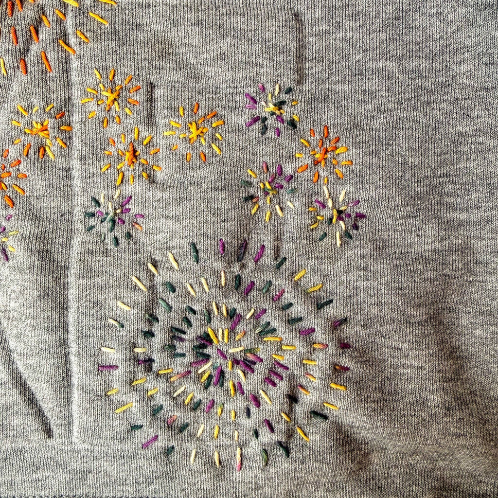 Hanabi mending transfer set, firework shapes named after Japanese flowers, by Approved Textiles