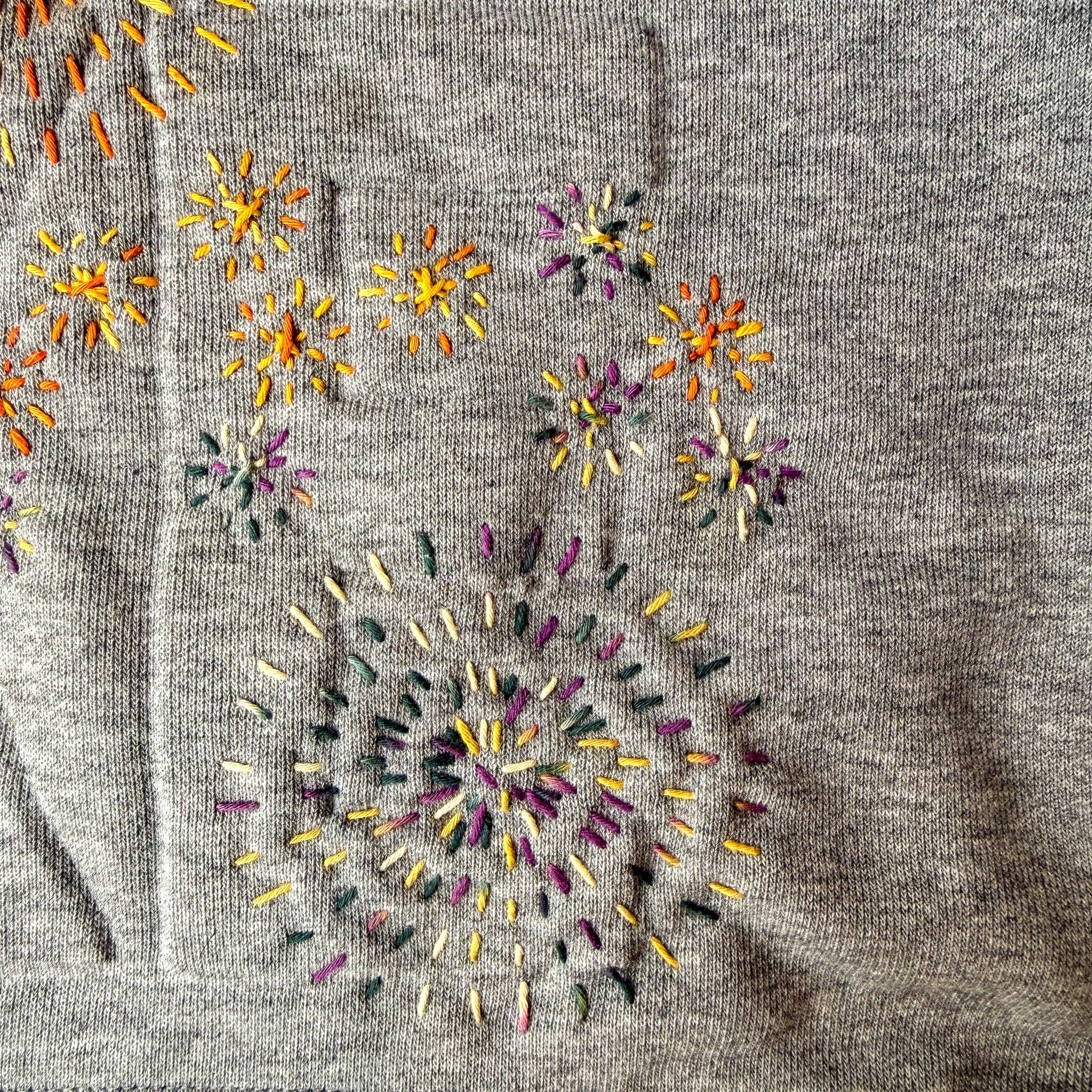 Hanabi mending transfer set, firework shapes named after Japanese flowers, by Approved Textiles