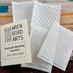 Set #10 Cream Fiber Arts washable mending transfers by Wrenbird Arts