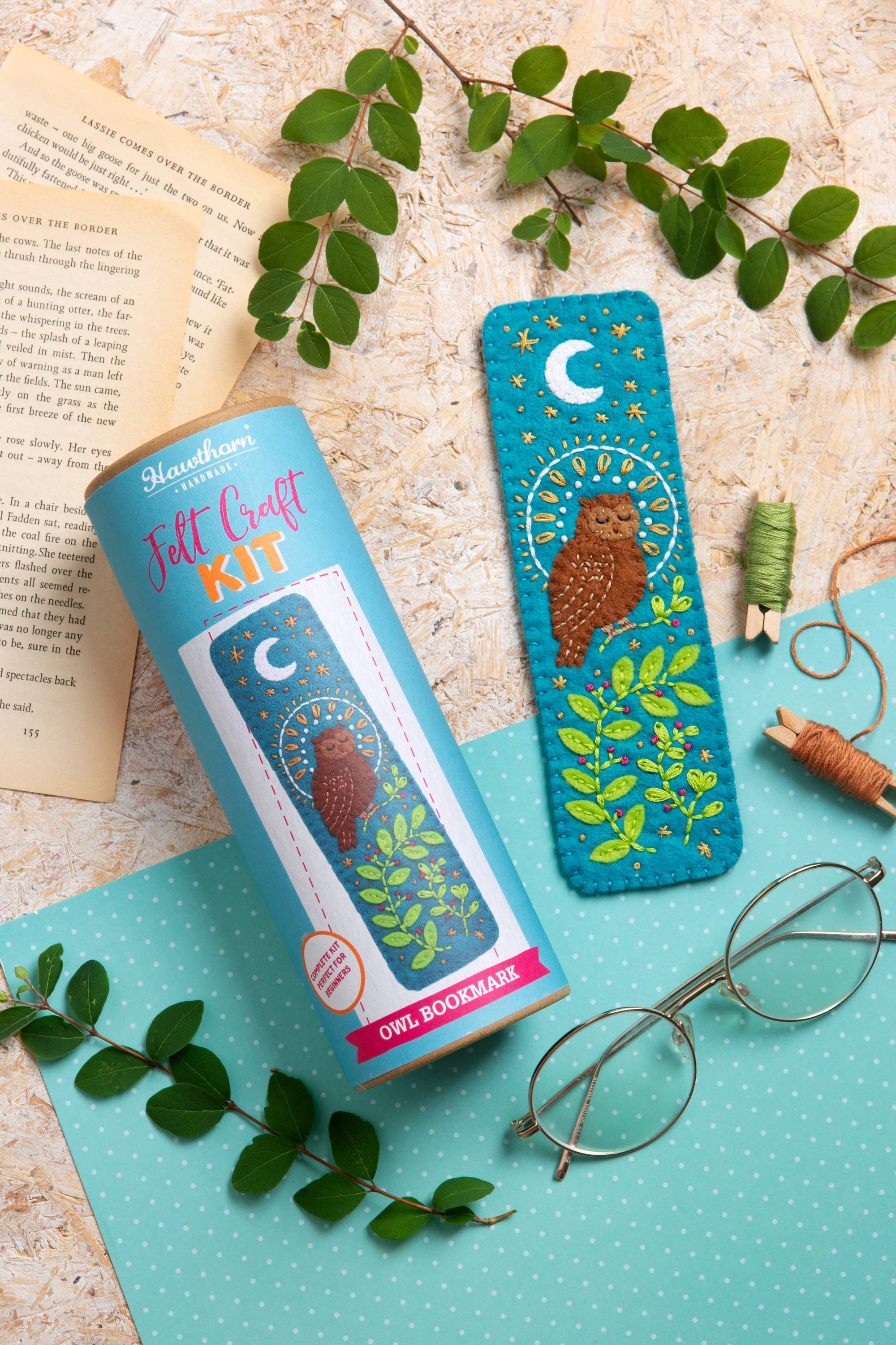 Owl Bookmark felt craft kit contents