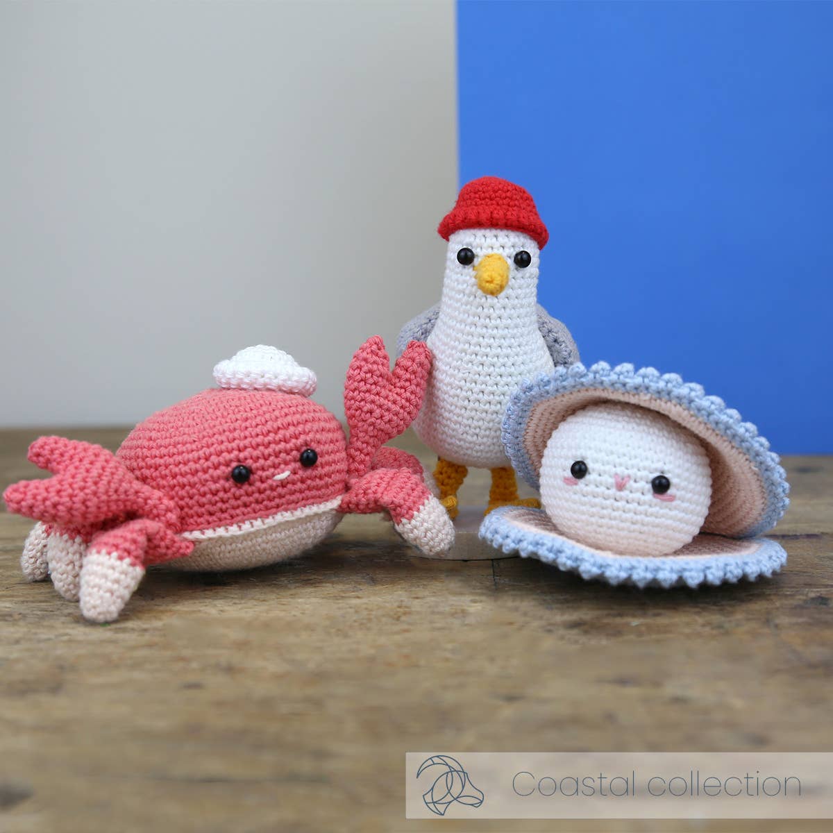 Stephen seagull DIY amigurumi kit with pattern, yarn, stuffing and safety eyes