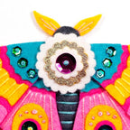 Finished pink moth felt ornament