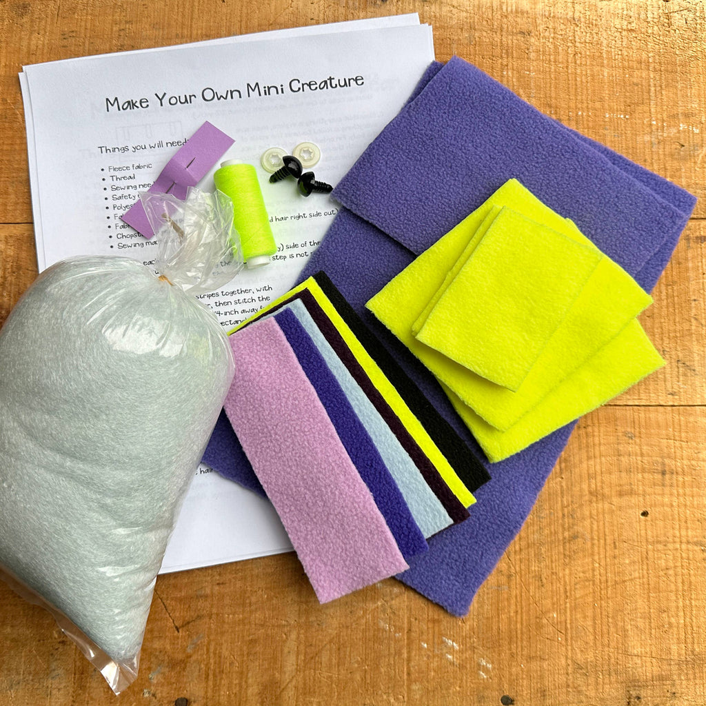 Mr. Sogs - Mini Creature DIY Plush Sewing Kit - Purple