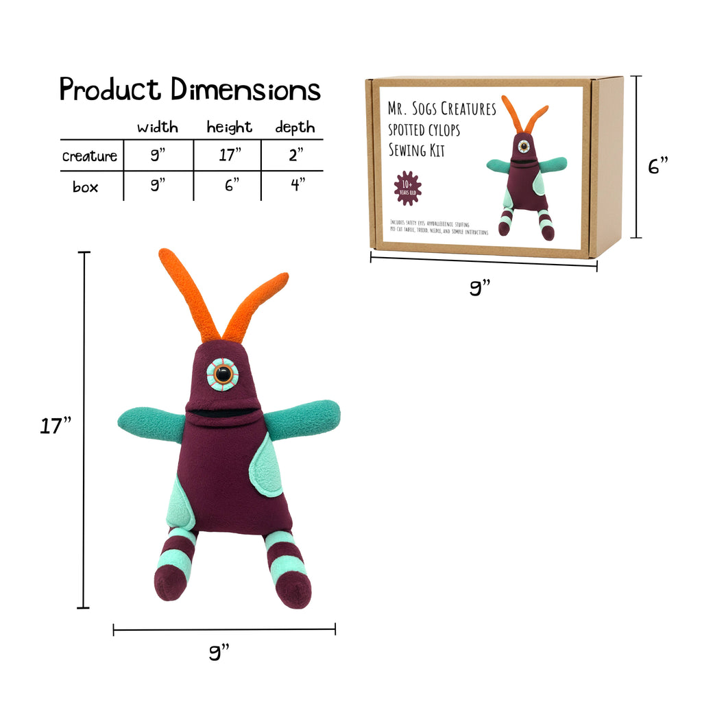 Mr. Sogs - Spotted Cyclops Creature DIY Plush Sewing Kit