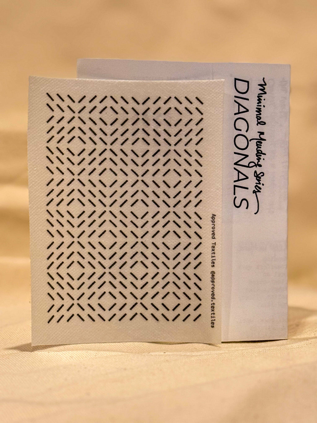 Diagonals sashiko style line transfers for hand stitched textile repair by Approved Textiles