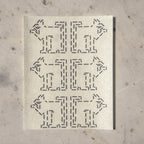 Catshiko stick and stitch embroidery transfers based on Ernest Batchelder's Cat Studies with Straight Lines