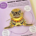 Mandala Sea Lion magnetic needle minder by Meloca Designs, playful sea lion artwork