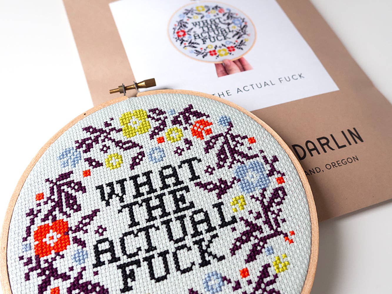 What the Actual Fuck cross stitch kit by Junebug and Darlin, view 6