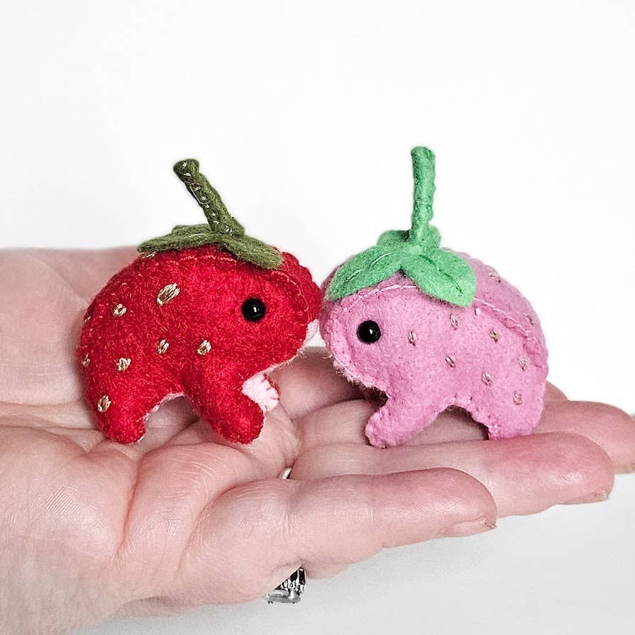 Felt Strawberry Frog Sewing Kit by DelilahIris