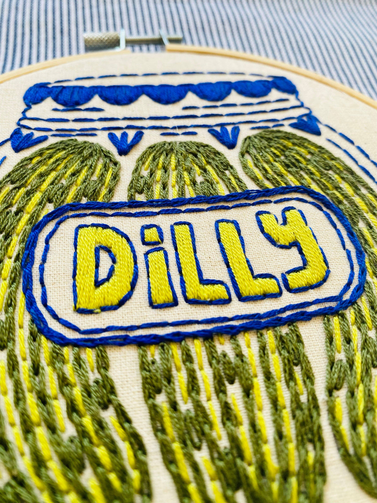 Pickles embroidery kit packaging