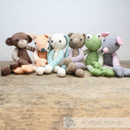 Shelly Rabbit knitted amigurumi with long arms and legs