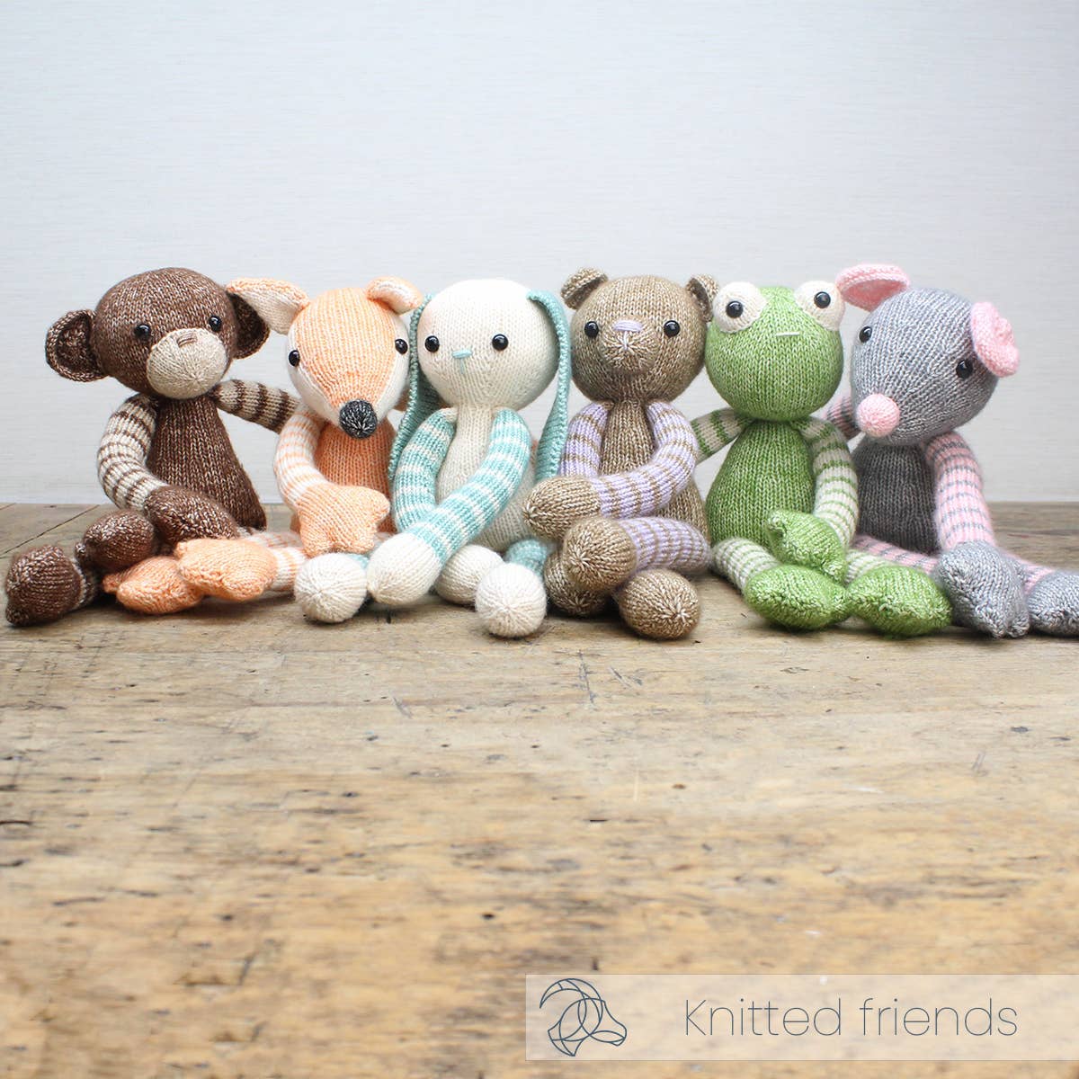Shelly Rabbit knitted amigurumi with long arms and legs