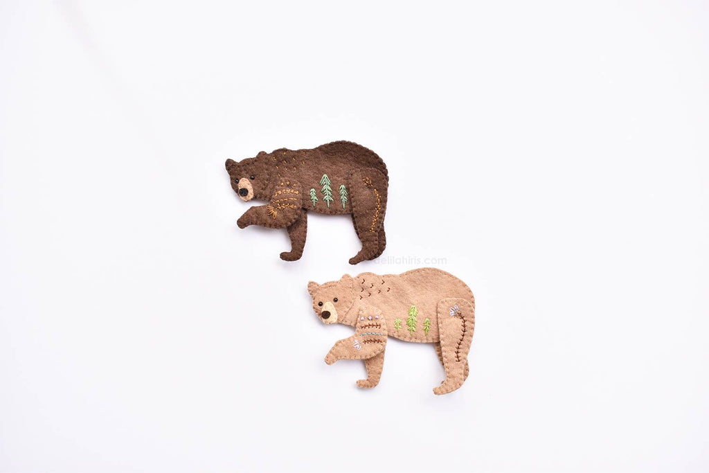 Felt Bear Ornament Sewing Pattern by DelilahIris