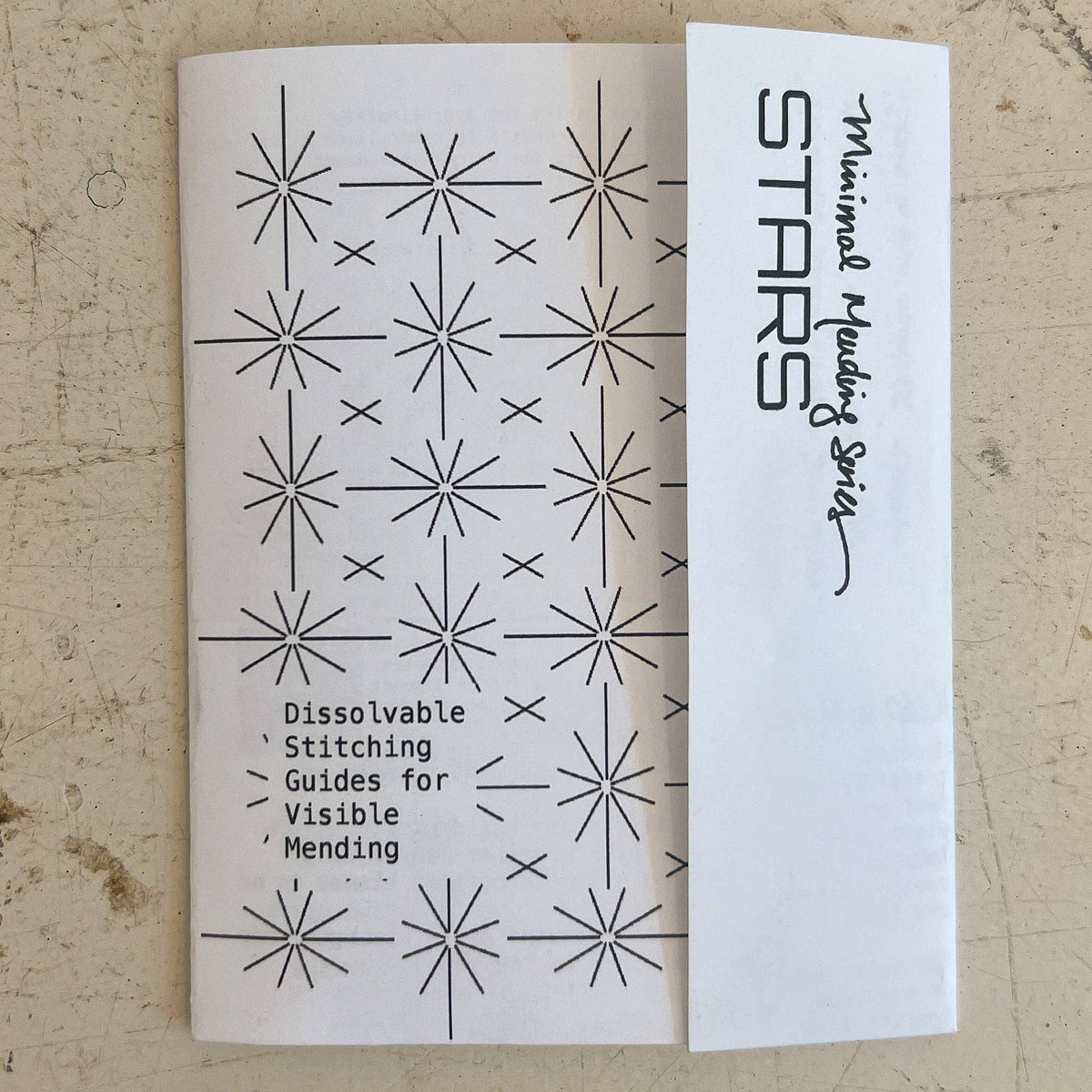 Stars visible mending transfer pack by Approved Textiles, three wash-away star designs