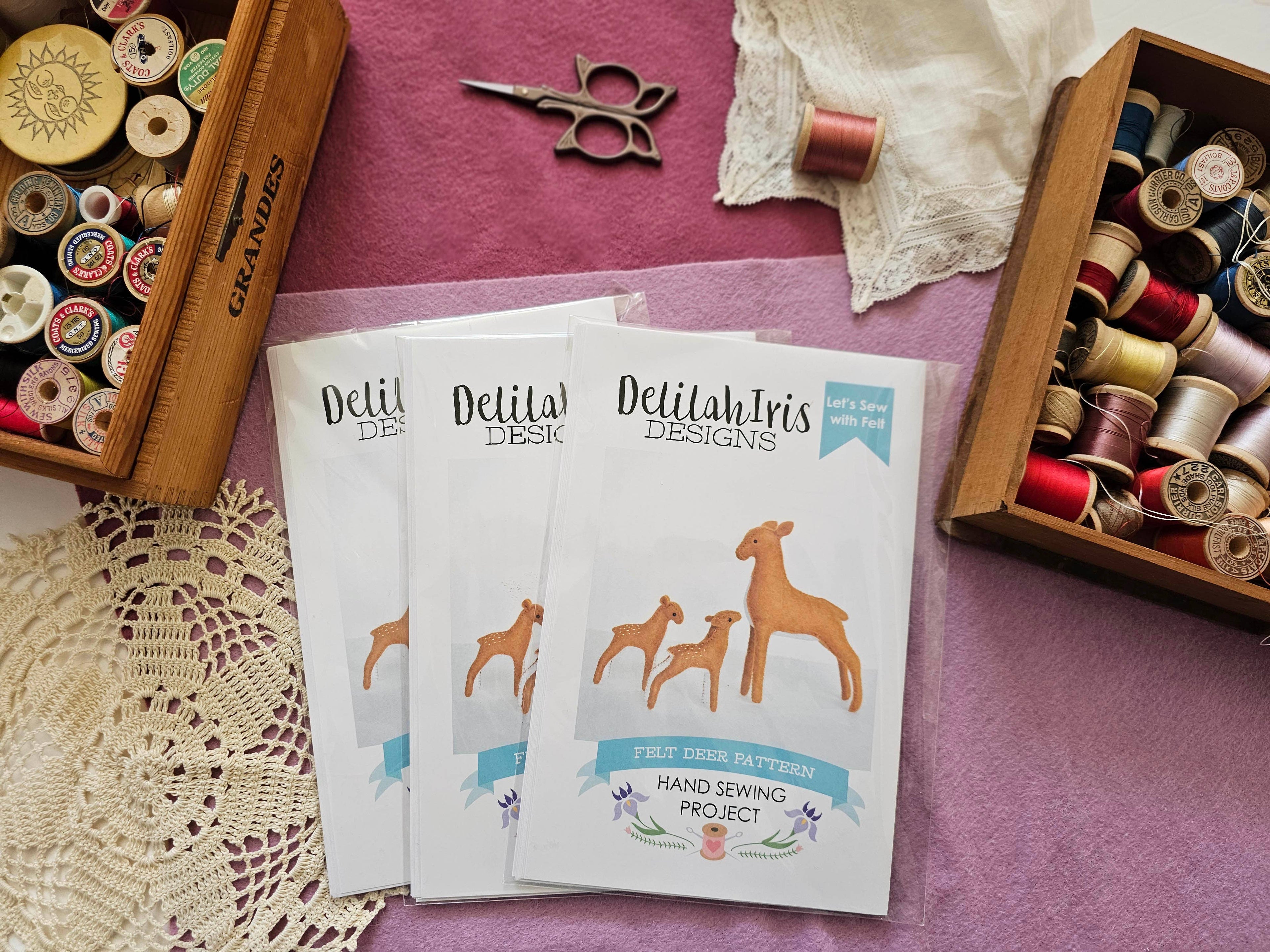 Felt Deer Sewing Pattern by DelilahIris