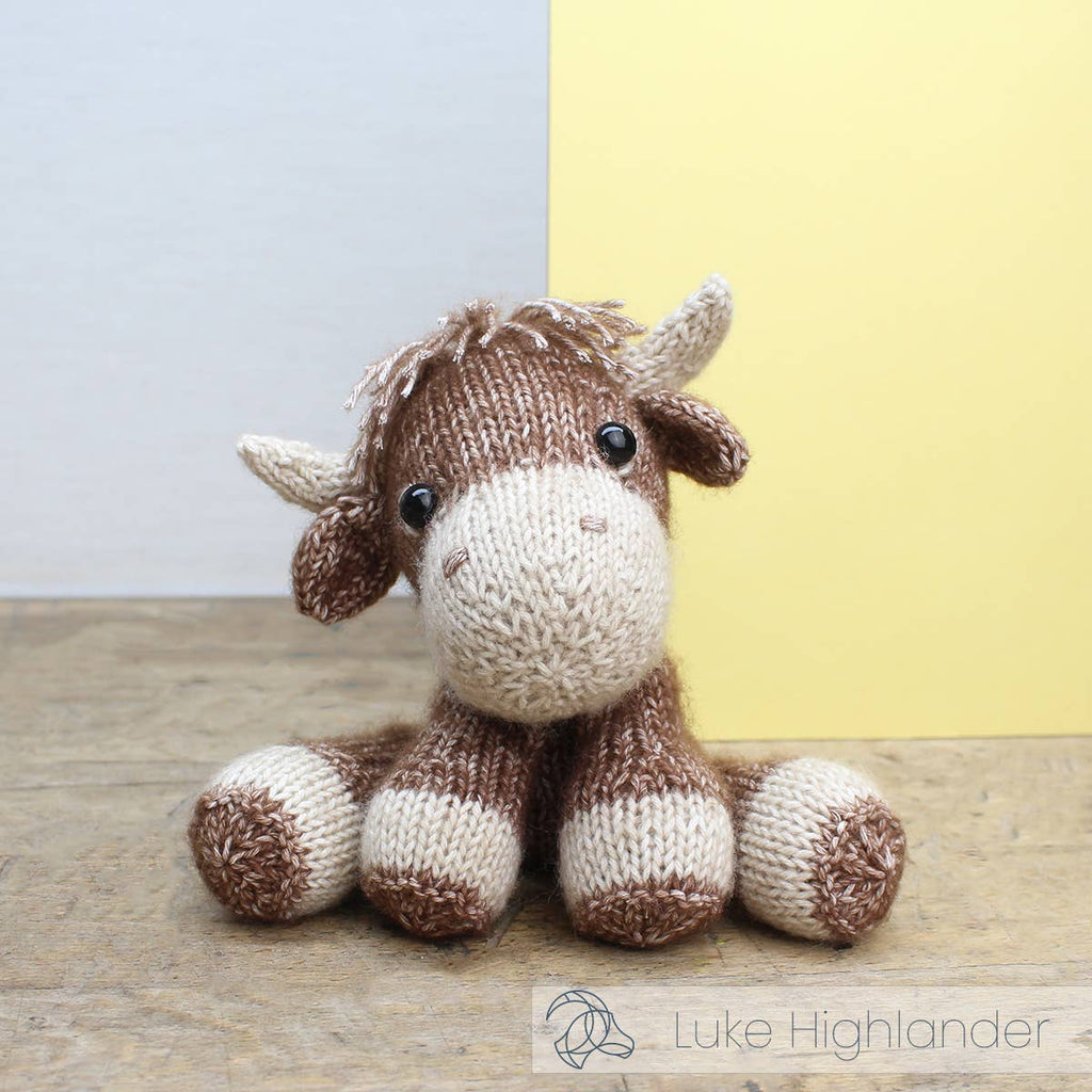 Luke Highland Cow knitted amigurumi soft toy