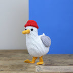 Stephen seagull amigurumi crochet kit, 100% organic cotton yarn