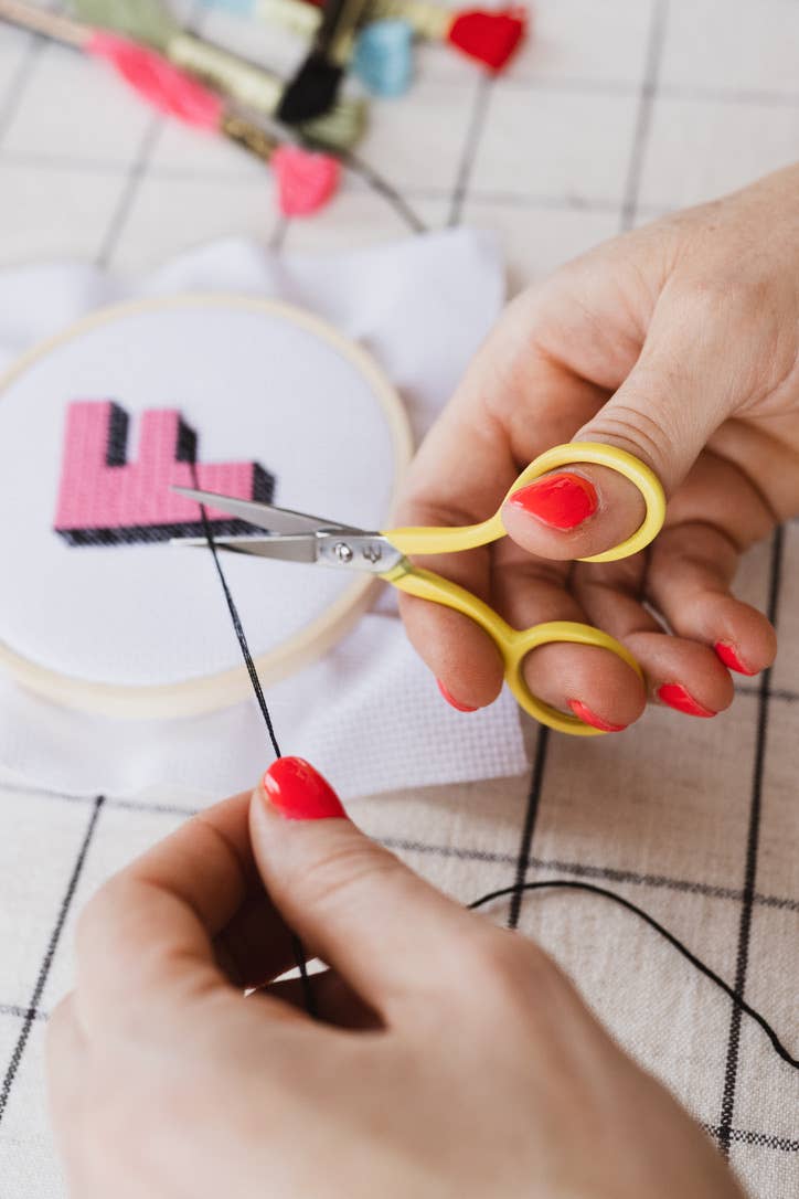 Drop Shadow Monogram Cross Stitch Kit by Cotton Clara