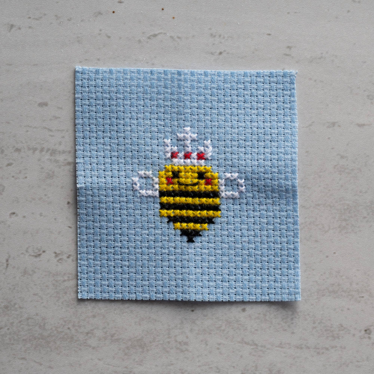 Kawaii Queen Bee mini cross stitch kit from The Stitch