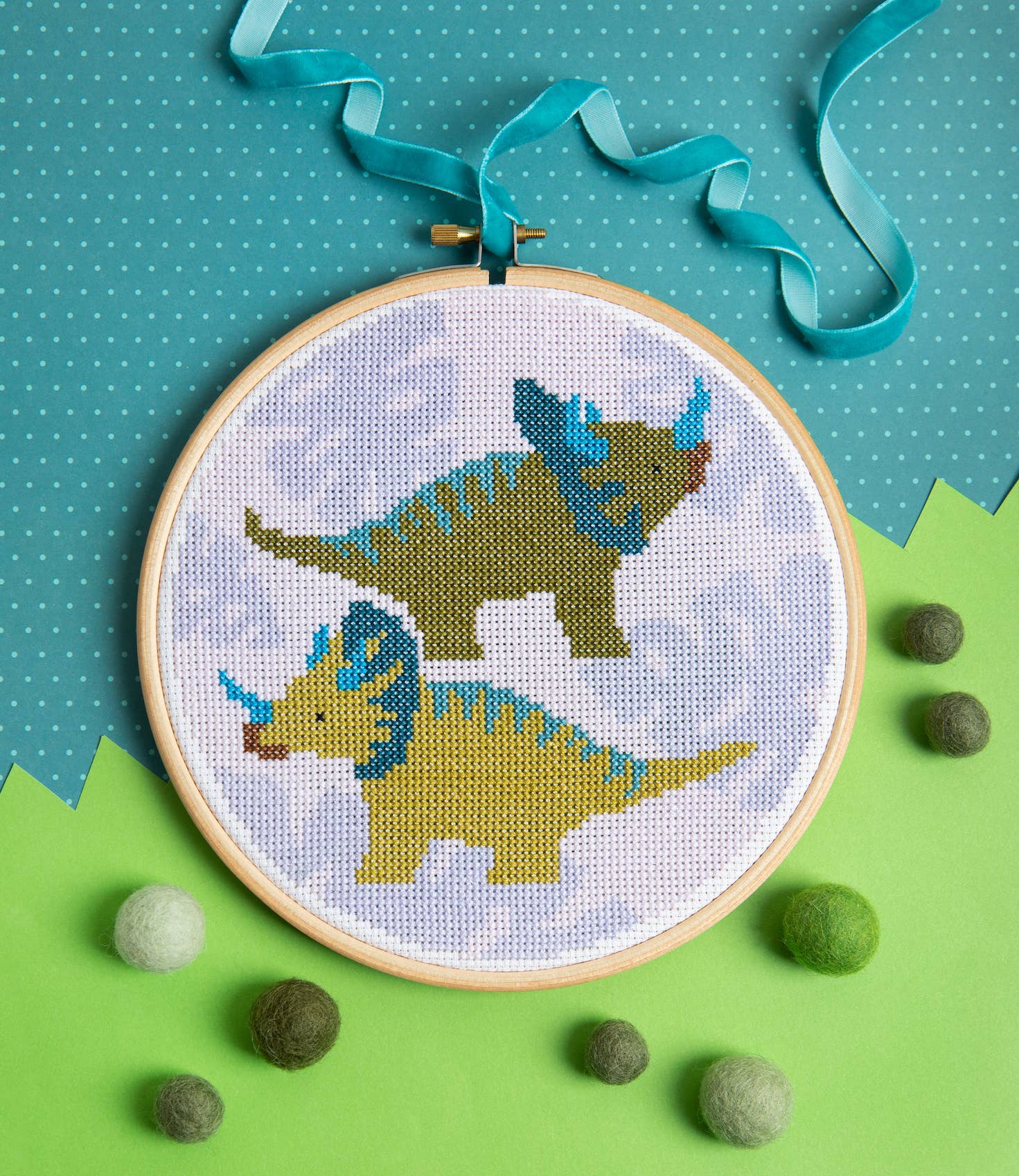 Triceratops Cross Stitch Kit